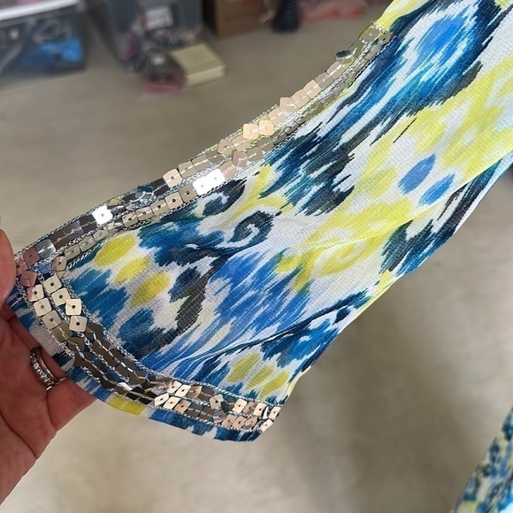 INC International Concepts Sheer Coverup with Silver Sequin Detail - Picture 4 of 8